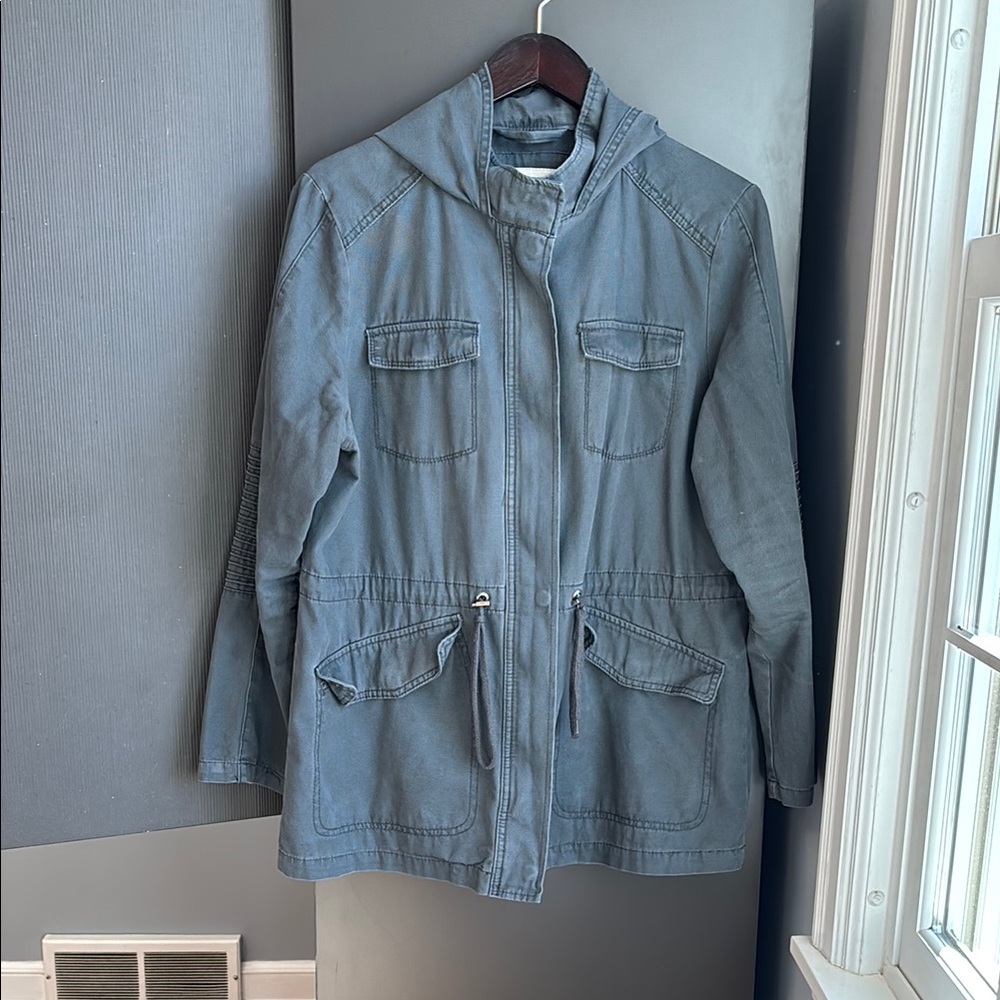 a new day Gray Utility Jacket with Adjustable Waist and Hood